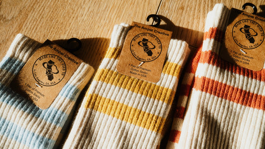 Heather Striped Socks - The Ampal Creative